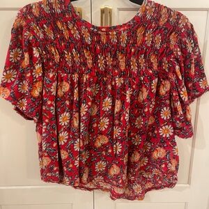 Free People Floral Smocked Women's Top